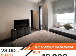 ว่างเช่าคอนโด Ideo Mobi Rangnam ห้องตกแต่งพร้อมอยู่ แต่งสวยคลาสสิค