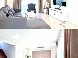 บ้านเดี่ยว 2ชั้น 2หลังติดกัน BigC ประชาอุทิศ90 58 ตร.วา.230 ตร.ม. 3 นอน 3 น้ำ  จัดเต็มเฟอร์ เครื่องใช้ไฟฟ้า.ครัวบิวท์อิน มีสนามหญ้า 4 แอร์ 