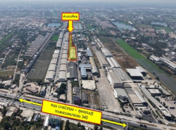 ทำเลนี้ เขาหากันให้ควั้ก!! ขาย ที่ดิน พร้อมโกดัง ติดถนนสองด้าน ใกล้ถนน บางบัวทอง - สุพรรณบุรี ทางหลวง 340 14 ไร่ กว่า พัฒนาแล้ว!! 