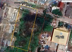 ขายถูกที่ดินถนนเฉลิมพระเกียรติ28 ซอยชุมชนมหาดไทย3  ซอยหมู่บ้านรื่นรม2 เนื้อที่ 349ว้ สีเหลือง แขวงดอกไม้ เขตประเวศ กทม.