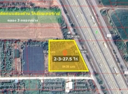 ด่วน ที่ดินติดถนนสองด้าน ใกล้มอเตอร์เวย์ คลอง3 คลองหลวง 2 ไร่-327.5 ตร.ว