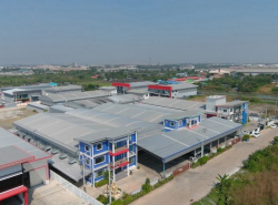 ขายโรงงาน (ที่ดิน 3 ไร่) โกดัง ออฟฟิศ 3 ชั้น จ.สมุทรสาคร  ขายพร้อมใบ รง.4 