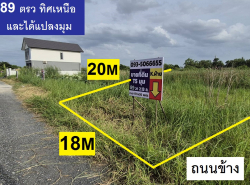 ขายที่ดินจัดสรรใกล้ถนนพหลโยธิน 89 ตารางวา แปลงมุม สร้างบ้านเก็บก่อนราค