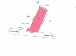 ขายอาคารพาณิชย์ และที่ดินด้านหลังตัวอาคาร เป็นพื้นที่สีน้ำตาล ติดถนนพระราม 3 ใกล้เทอร์มินอล 21 