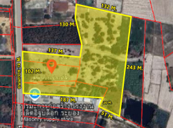 ขายที่ดิน พื้นที่ 24 ไร่ 26.1 ตร.ว. ติดถนนสุขุมวิท ใกล้ร้านตำนานป่าระยอง จ.ระยอง