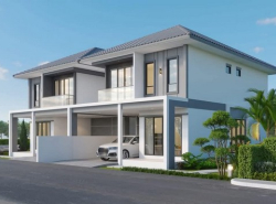 บ้านเดี่ยว 2 ชั้น สไตล์ทันสมัย  ห้วยใหญ่ ติดถนนสุขุมวิท