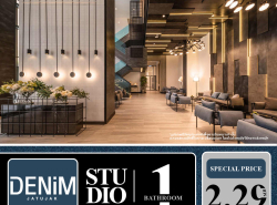 Condo DENIM JATUJAK ห้องสตูดิโอ  1 ห้องน้ำ ห้องให้เฟอร์นิเจอร์มาอย่างครบครัน  โปรโมชั่นสุดพิเศษ