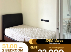 ว่างให้เช่าคอนโด IDEO Verve Ratchaprarop ห้องอยู่ชั้นสูง เฟอร์นิเจอร์ครบครัน
