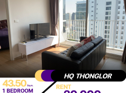 ว่างเช่าราคาดี คอนโด HQ Thonglor 1 ห้องนอน 1 ห้องน้ำ ห้องรรยากาศอบอุ่นฟิลอยู่บ้าน เดินทางง่ายสะดวกสบายที่สุด